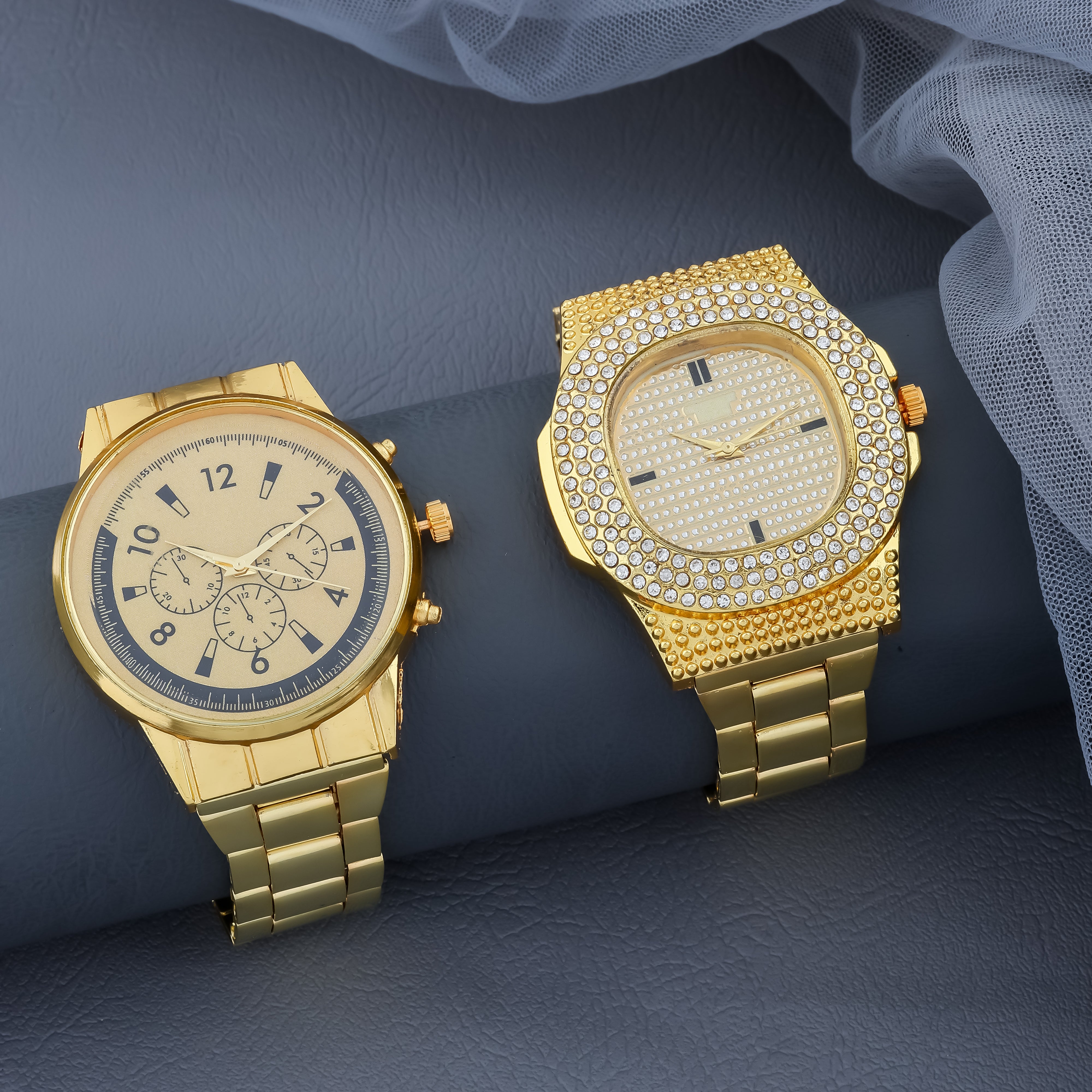Combo of Austrian Diamond Watch + Golden Watch B1G1