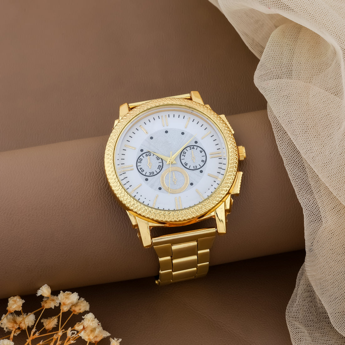 Combo of 2 Mens Golden Watch