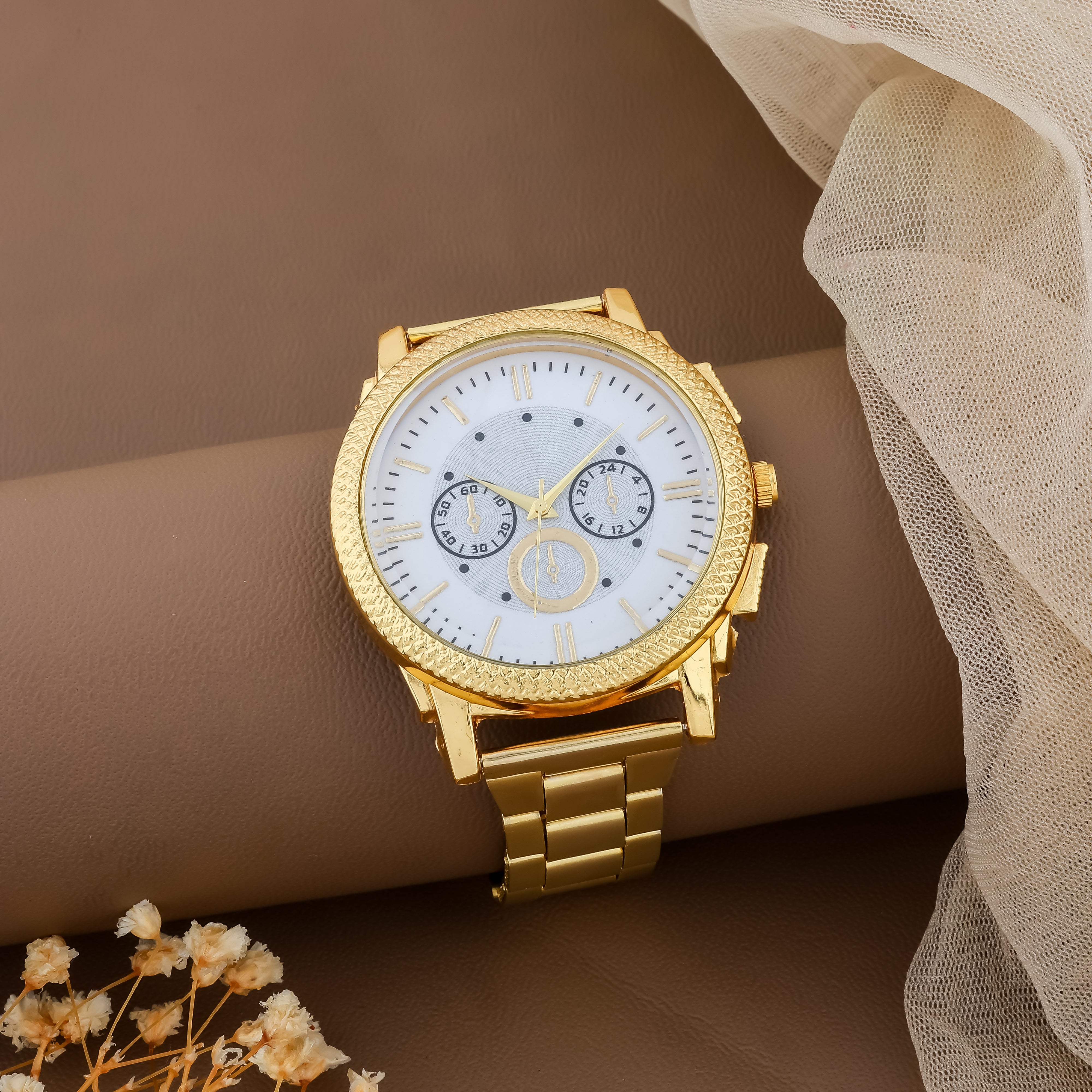 Combo of 2 Mens Golden Watch