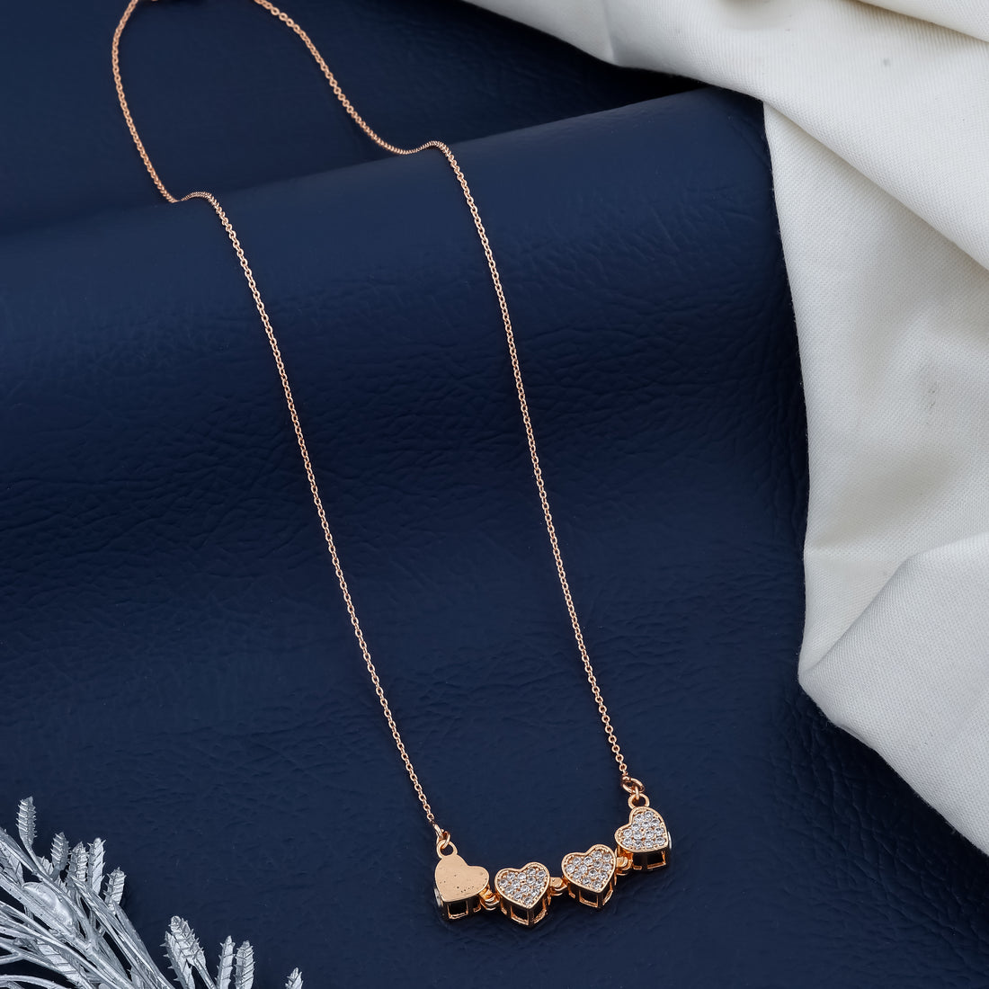 Floral Hearts Openable CZ Pendant - Rose Gold