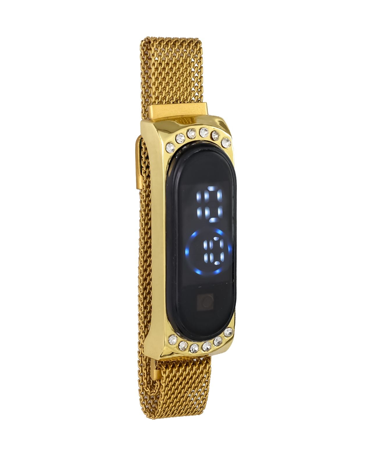 Combo of 2 Golden Chain + Bracelet + Diamond Ring + Free Digital Watch